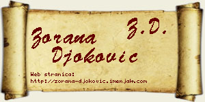 Zorana Đoković vizit kartica